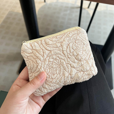 Μίνι φερμουάρ Πορτοφόλι με κέρματα Γυναικεία Χαριτωμένα φλοράλ τσαντάκι συμπλέκτη Τσάντα κραγιόν Τσάντα κλειδί Πορτοφόλι Lady Cotton Ταξιδιωτικό μακιγιάζ Τσάντα αποθήκευσης Monedero