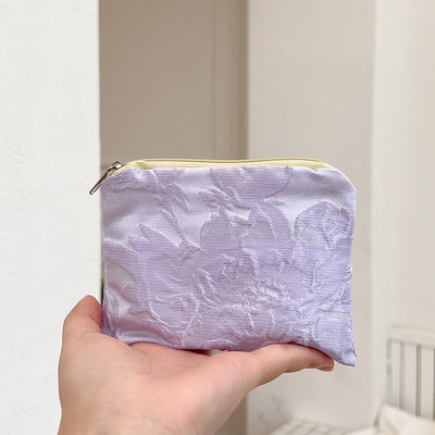 Μίνι φερμουάρ Πορτοφόλι με κέρματα Γυναικεία Χαριτωμένα φλοράλ τσαντάκι συμπλέκτη Τσάντα κραγιόν Τσάντα κλειδί Πορτοφόλι Lady Cotton Ταξιδιωτικό μακιγιάζ Τσάντα αποθήκευσης Monedero