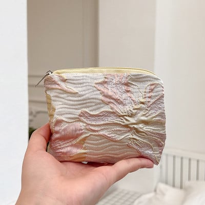 Μίνι φερμουάρ Πορτοφόλι με κέρματα Γυναικεία Χαριτωμένα φλοράλ τσαντάκι συμπλέκτη Τσάντα κραγιόν Τσάντα κλειδί Πορτοφόλι Lady Cotton Ταξιδιωτικό μακιγιάζ Τσάντα αποθήκευσης Monedero