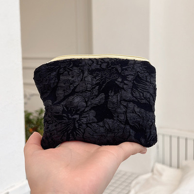 Μίνι φερμουάρ Πορτοφόλι με κέρματα Γυναικεία Χαριτωμένα φλοράλ τσαντάκι συμπλέκτη Τσάντα κραγιόν Τσάντα κλειδί Πορτοφόλι Lady Cotton Ταξιδιωτικό μακιγιάζ Τσάντα αποθήκευσης Monedero