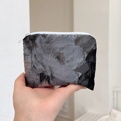 Μίνι φερμουάρ Πορτοφόλι με κέρματα Γυναικεία Χαριτωμένα φλοράλ τσαντάκι συμπλέκτη Τσάντα κραγιόν Τσάντα κλειδί Πορτοφόλι Lady Cotton Ταξιδιωτικό μακιγιάζ Τσάντα αποθήκευσης Monedero