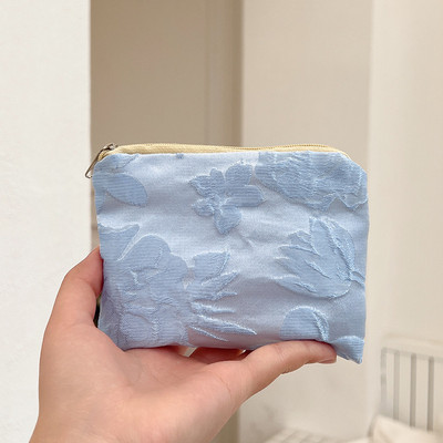 Μίνι φερμουάρ Πορτοφόλι με κέρματα Γυναικεία Χαριτωμένα φλοράλ τσαντάκι συμπλέκτη Τσάντα κραγιόν Τσάντα κλειδί Πορτοφόλι Lady Cotton Ταξιδιωτικό μακιγιάζ Τσάντα αποθήκευσης Monedero