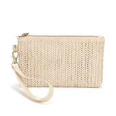 Ύφανση Ψάθινη τσάντα Μόδα Γυναικεία Wristlet Clutch Τσάντες τηλεφώνου Καθημερινά χρήματα Τσάντες υφαντό πορτοφόλι με κέρματα Θήκες πορτοφολιού παραλίας Monederos Νέο