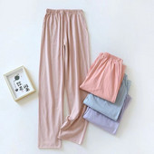 Naiste puuvillased pidžaamapüksid ühevärvilised vabaaja lahtised magamispüksid, naiste salong Kodukandmine suvised õhukesed kodupüksid