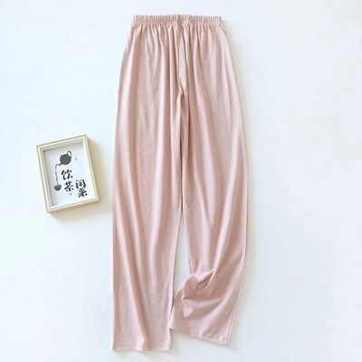 Naiste puuvillased pidžaamapüksid ühevärvilised vabaaja lahtised magamispüksid, naiste salong Kodukandmine suvised õhukesed kodupüksid