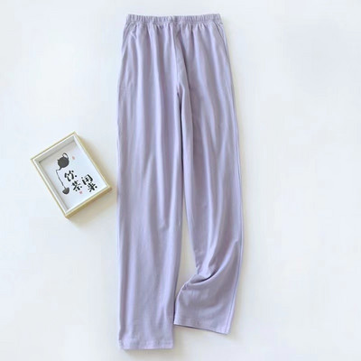 Naiste puuvillased pidžaamapüksid ühevärvilised vabaaja lahtised magamispüksid, naiste salong Kodukandmine suvised õhukesed kodupüksid