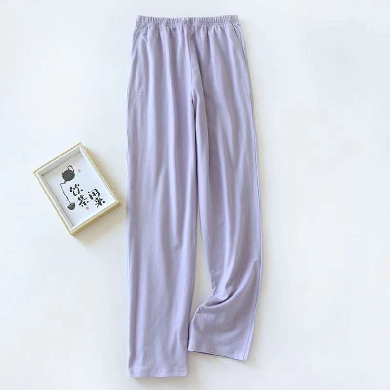 Naiste puuvillased pidžaamapüksid ühevärvilised vabaaja lahtised magamispüksid, naiste salong Kodukandmine suvised õhukesed kodupüksid