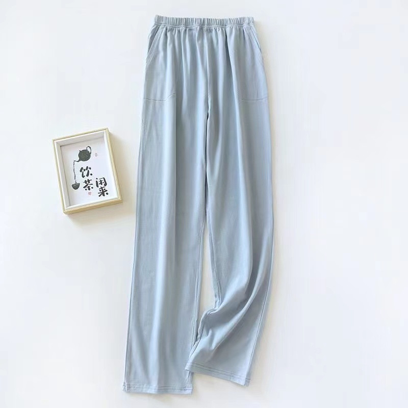Naiste puuvillased pidžaamapüksid ühevärvilised vabaaja lahtised magamispüksid, naiste salong Kodukandmine suvised õhukesed kodupüksid
