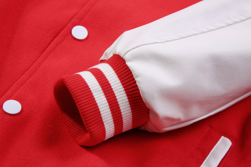 Jesenný kabát Letterman, jednofarebný, ležérny, kožený, s rukávmi, vlnený, unisex, vintage, baseball, univerzitné bundy pre mužov