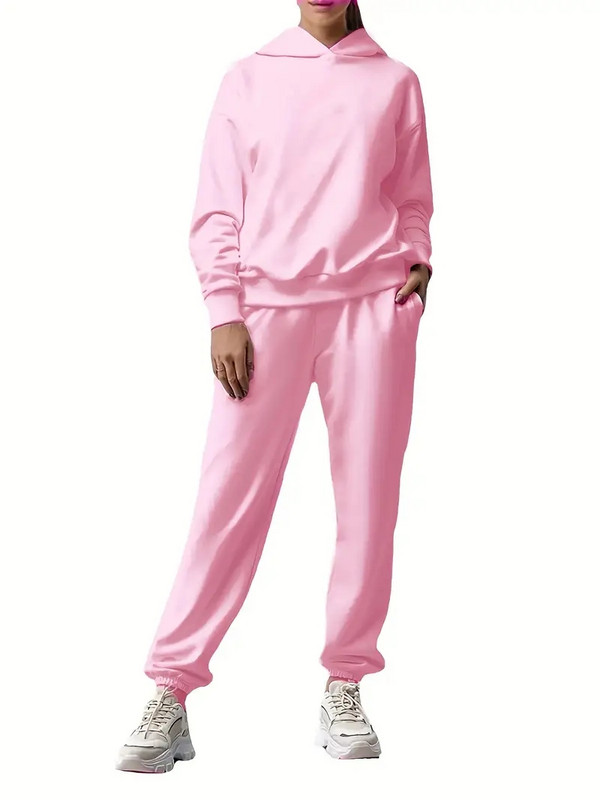 2023. aasta sügistalvised kaheosalised komplektid Naiste dressid Suures suuruses ülikond, pükskostüümid, naiste dressipluus, soliidne spordikapuuts, spordirõivad