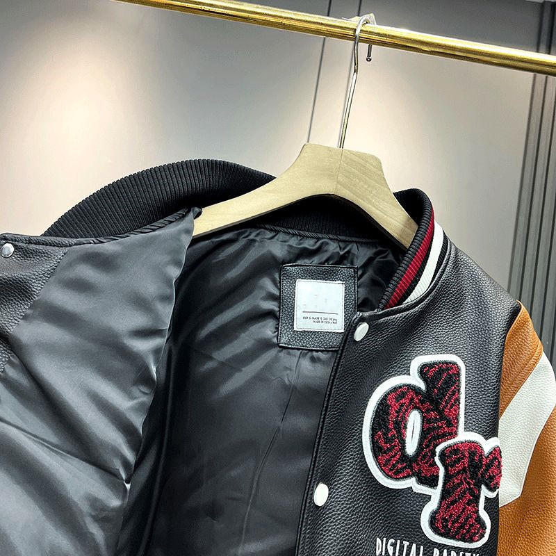 2022 Ανδρικές ραφές πιλότων για άντρες φθινοπώρου και χειμώνα, αμερικανικό PU δερμάτινο μπουφάν με κεντημένο ανδρικό μπουφάν με στολές μπέιζμπολ 5388302