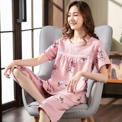 SUO&CHAO suvine uus pidžaamakomplekt naistele magamisriided Lühikeste varrukatega Ümarkaelusega Topid Capri Püksid Pidžaamad Pidžaamad Magamisriided Koduriided