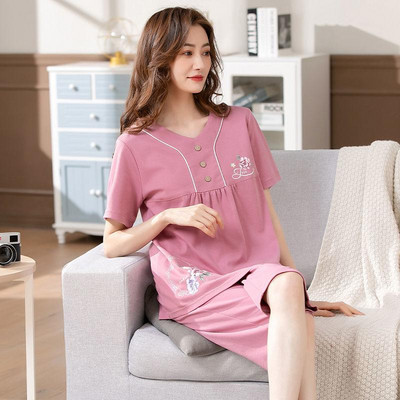 SUO&CHAO suvine uus pidžaamakomplekt naistele magamisriided Lühikeste varrukatega Ümarkaelusega Topid Capri Püksid Pidžaamad Pidžaamad Magamisriided Koduriided