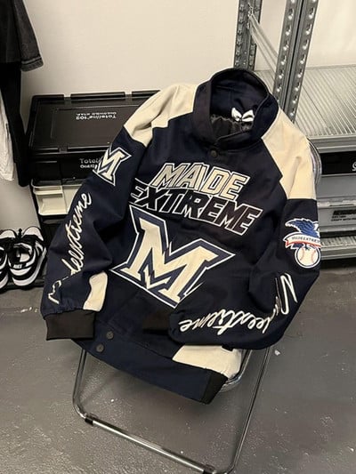 Gmiixder Ameerika Tänavavõidujope Meeste Naiste Lahedad Nišš Tikand Mootorratas Pesapallivorm Unisex Punk Kirjaga Tänavarõivad