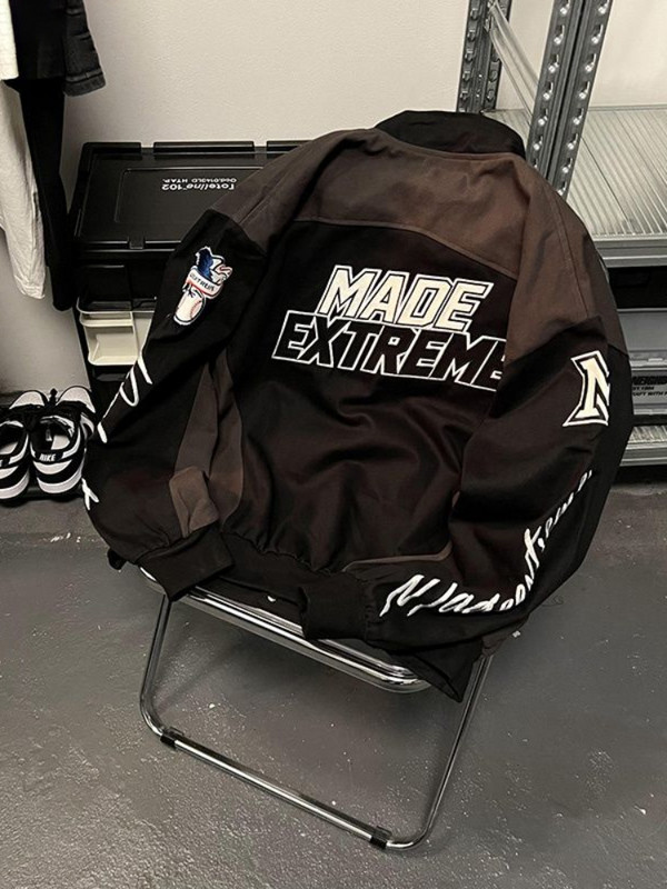 Gmiixder Ameerika Tänavavõidujope Meeste Naiste Lahedad Nišš Tikand Mootorratas Pesapallivorm Unisex Punk Kirjaga Tänavarõivad