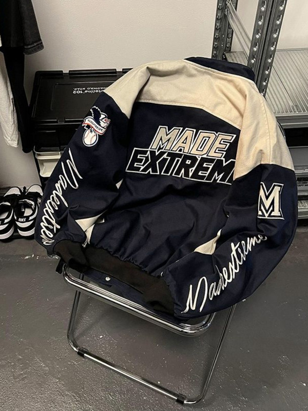 Gmiixder Ameerika Tänavavõidujope Meeste Naiste Lahedad Nišš Tikand Mootorratas Pesapallivorm Unisex Punk Kirjaga Tänavarõivad