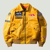 Jarné jesenné bombardéry, baseballové bundy, pánske outdoorové ležérne vzorované písmená, výšivky, voľné motocyklové pilotné kabáty, pánske streetwear