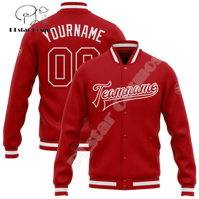 NewFashion Vlastné meno Číslo Logo Farebný graffiti vzor 3D Harajuku Streetwear Unisex Ležérny Botton Kabát Baseballová bunda 11