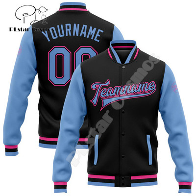 NewFashion Vlastné meno Číslo Logo Farebný graffiti vzor 3D Harajuku Streetwear Unisex Ležérny Botton Kabát Baseballová bunda 11