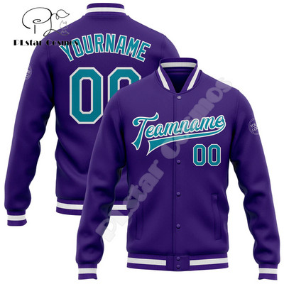 NewFashion Vlastné meno Číslo Logo Farebný graffiti vzor 3D Harajuku Streetwear Unisex Ležérny Botton Kabát Baseballová bunda 11