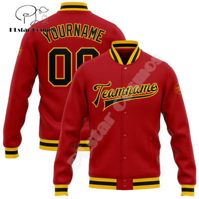 NewFashion Vlastné meno Číslo Logo Farebný graffiti vzor 3D Harajuku Streetwear Unisex Ležérny Botton Kabát Baseballová bunda 11