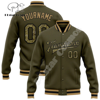 NewFashion Vlastné meno Číslo Logo Farebný graffiti vzor 3D Harajuku Streetwear Unisex Ležérny Botton Kabát Baseballová bunda 11