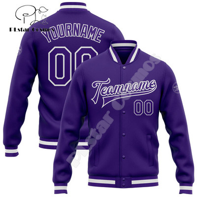 NewFashion Vlastné meno Číslo Logo Farebný graffiti vzor 3D Harajuku Streetwear Unisex Ležérny Botton Kabát Baseballová bunda 11