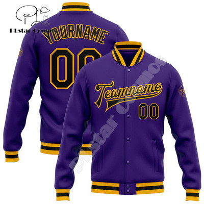 NewFashion Vlastné meno Číslo Logo Farebný graffiti vzor 3D Harajuku Streetwear Unisex Ležérny Botton Kabát Baseballová bunda 11