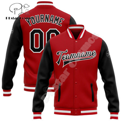 NewFashion Vlastné meno Číslo Logo Farebný graffiti vzor 3D Harajuku Streetwear Unisex Ležérny Botton Kabát Baseballová bunda 11