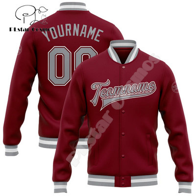 NewFashion Vlastné meno Číslo Logo Farebný graffiti vzor 3D Harajuku Streetwear Unisex Ležérny Botton Kabát Baseballová bunda 11