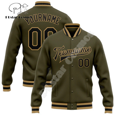 NewFashion Vlastné meno Číslo Logo Farebný graffiti vzor 3D Harajuku Streetwear Unisex Ležérny Botton Kabát Baseballová bunda 11