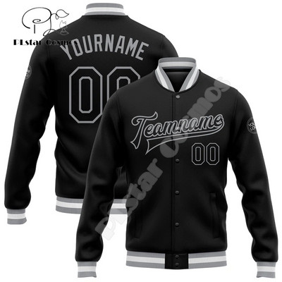 NewFashion Vlastné meno Číslo Logo Farebný graffiti vzor 3D Harajuku Streetwear Unisex Ležérny Botton Kabát Baseballová bunda 11