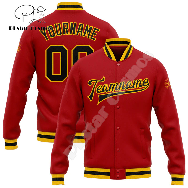 NewFashion Vlastné meno Číslo Logo Farebný graffiti vzor 3D Harajuku Streetwear Unisex Ležérny Botton Kabát Baseballová bunda 11
