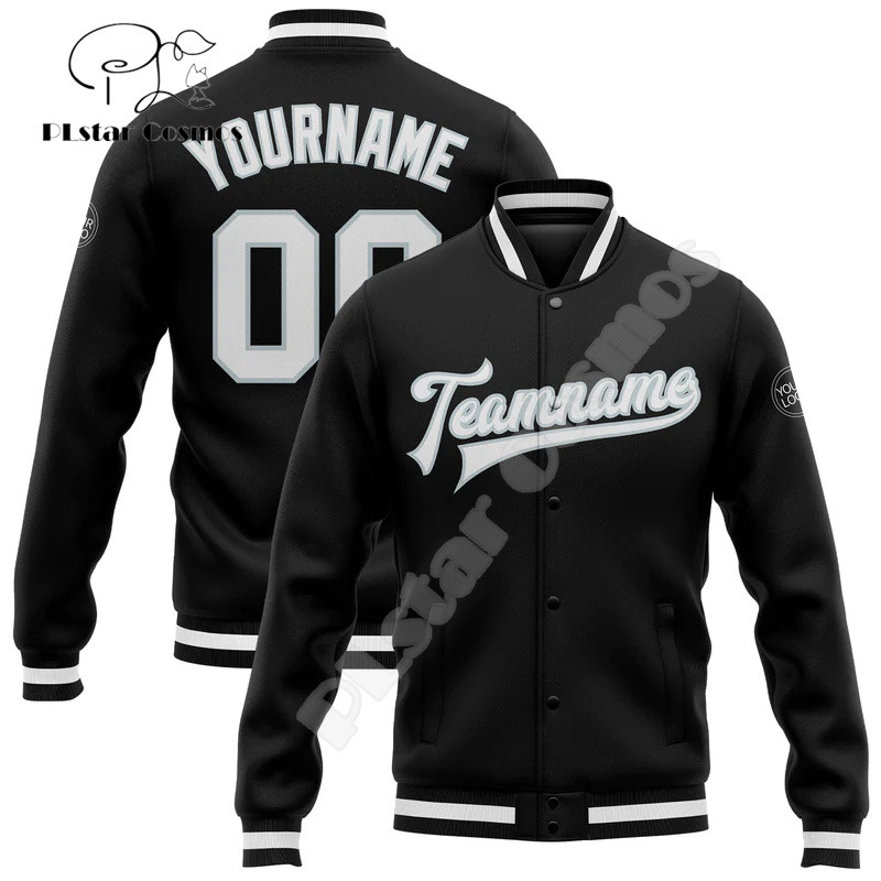 NewFashion Vlastné meno Číslo Logo Farebný graffiti vzor 3D Harajuku Streetwear Unisex Ležérny Botton Kabát Baseballová bunda 11