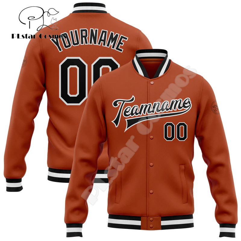 NewFashion Vlastné meno Číslo Logo Farebný graffiti vzor 3D Harajuku Streetwear Unisex Ležérny Botton Kabát Baseballová bunda 11