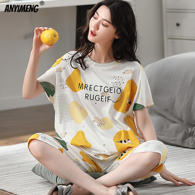 Suures suuruses naiste pidžaamad M-5XL põlvedeni vaba aja naiste magamisriided, uued suured daamid, elegantne lilledega trükitud pidžaama šikk koduülikond