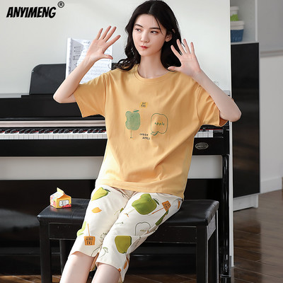 Suures suuruses naiste pidžaamad M-5XL põlvedeni vaba aja naiste magamisriided, uued suured daamid, elegantne lilledega trükitud pidžaama šikk koduülikond