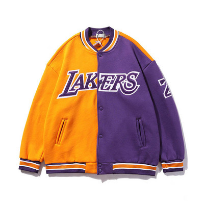 Madinga Unisex Varsity beisbolo striukė su siuvinėjimu Hi Street Hip Hop Letterman Coat Poros krepšinio viršutiniai drabužiai