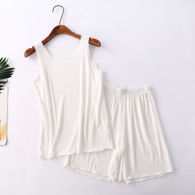 Nyári pizsama női új modális mellény rövidnadrág kétrészes koreai nagy méretű alkalmi pizsama öltöny vékony hálóruha Pijama Mujer