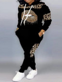 LW Plus Size naisteriided Prindi Kaheosaline pükstekomplekt Sügistalvine pikkade varrukatega Pusa ja pükste komplekt naiste dressikomplekt