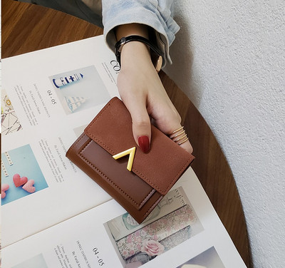 Fashion Ins Portofel cu îmbinare pentru femei Poșetă de monede vintage cu suporturi pentru carduri Portofel mic pentru fete 2023 Portofele scurte pentru femei noi