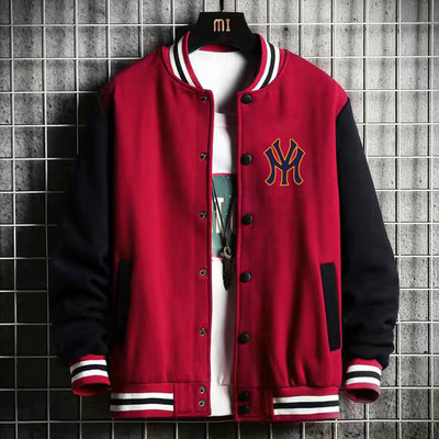 Supzoom Nový prírastok, bavlnený módny logo, jednoradový ležérny bomber, baseballová bunda, voľný kardigan