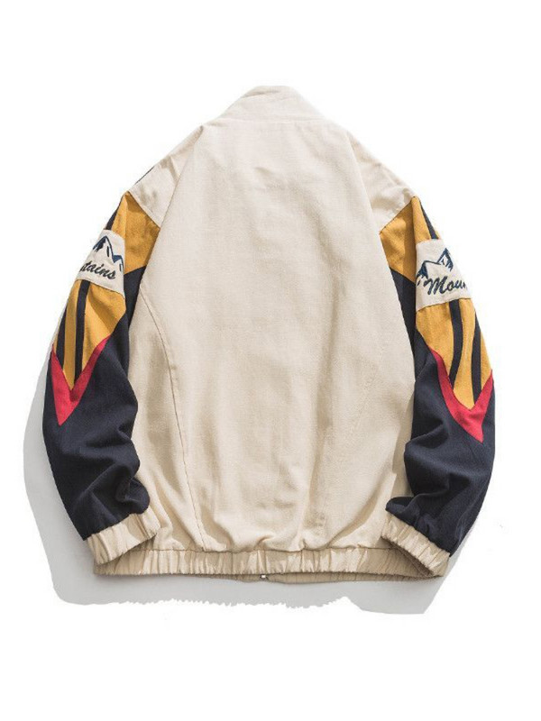 Gmiixder amerikai állógallér kabát férfi őszi High Street színes lyukasztó dzseki uniszex túlméretezett patchwork baseball egyenruha