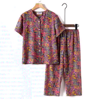 Uudne magamisriided naiste pidžaamakomplekt ööülikond emale ja vanaemale pidžaama suvine pidžaama Femme trükiga kardigan koduriided