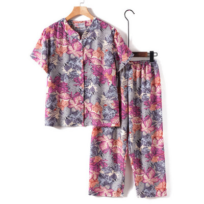 Uudne magamisriided naiste pidžaamakomplekt ööülikond emale ja vanaemale pidžaama suvine pidžaama Femme trükiga kardigan koduriided