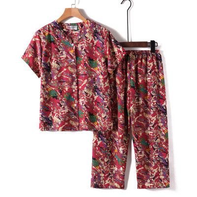 Uudne magamisriided naiste pidžaamakomplekt ööülikond emale ja vanaemale pidžaama suvine pidžaama Femme trükiga kardigan koduriided