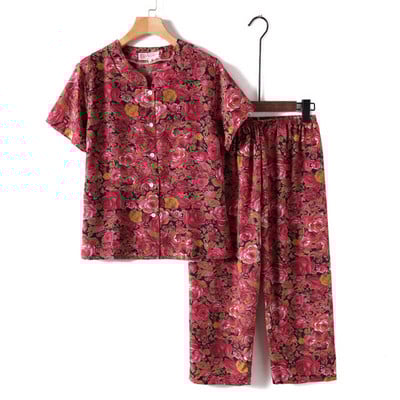 Uudne magamisriided naiste pidžaamakomplekt ööülikond emale ja vanaemale pidžaama suvine pidžaama Femme trükiga kardigan koduriided