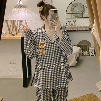 Πιτζάμες Γυναικεία Κορεάτικη Γλυκιά και Χαριτωμένη Διχτυωτή Κόκκινη Μακρυμάνικη Ζακέτα για κορίτσι Casual Παντελόνι Σπίτι Κοστούμι Γυναικεία Πιτζάμες