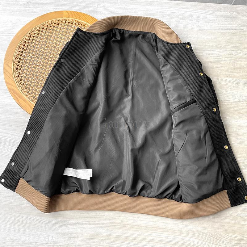 Garaouy 2022 Φθινόπωρο ανδρικό απλό ρετρό μπέιζμπολ ομοιόμορφα χρώματα με αντίθεση Bomber Jacket Leisure Παντός αγώνα Streetwear Αντρικό παλτό