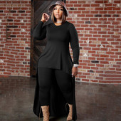 Plus Size Σετ Γυναικεία Ρούχα Μανίκια Μακρύ Τοπ και Παντελόνι Skinny Σετ 2 τεμαχίων Streetwear Μεγάλα ρούχα 5xl Χονδρική Dropshipping